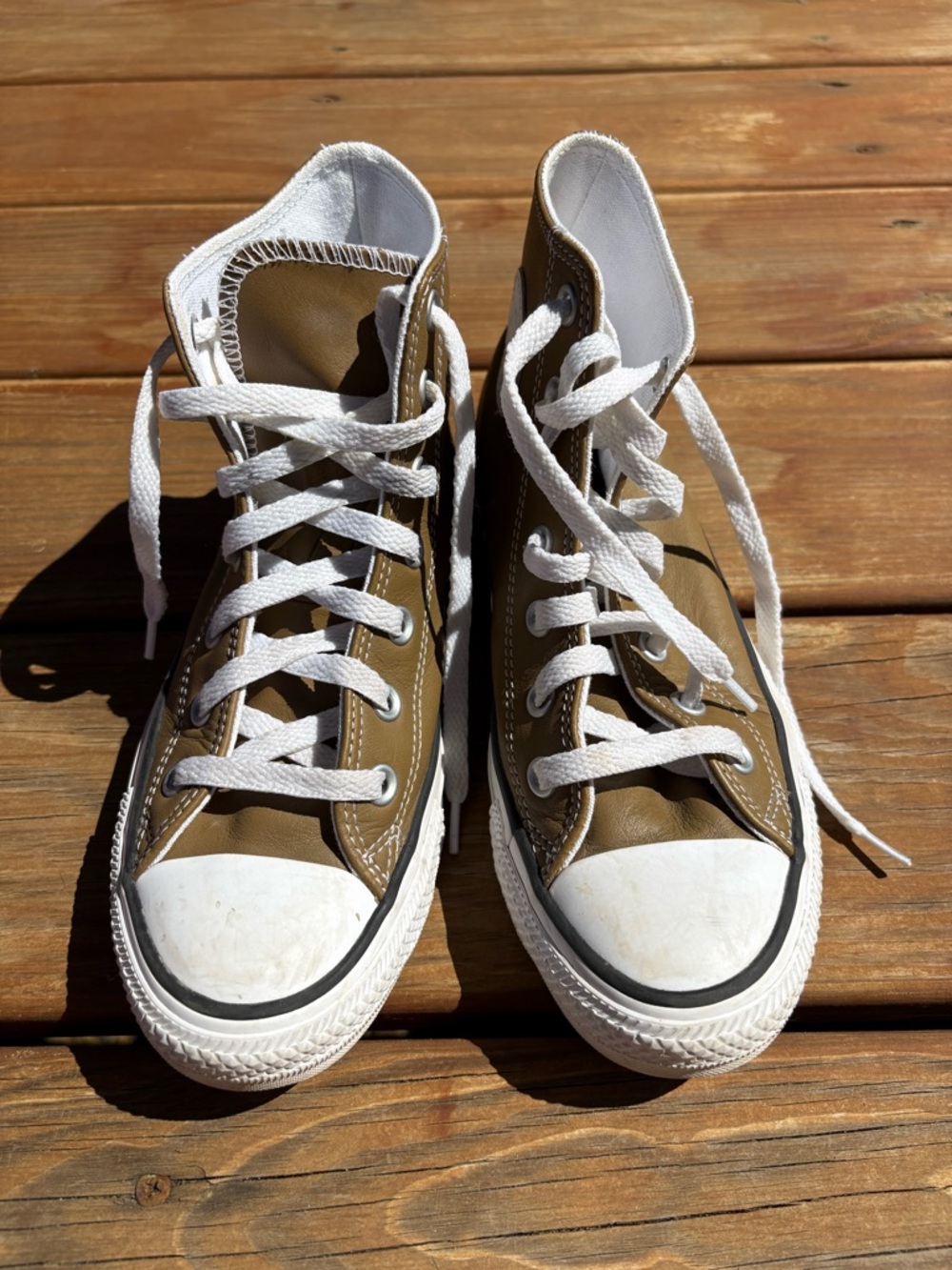 Converse Brown Leather High-Top Sneakers
